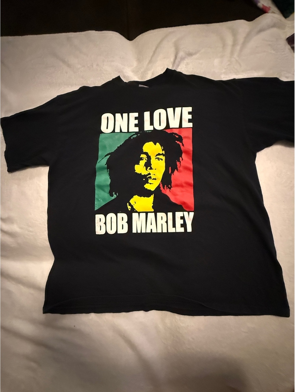 Bob Marley One Love Tee 2XL Yazbek Heavyweight Black Reggae